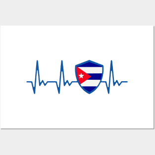 Cuba Heartbeat Proud Cuban Flag Posters and Art